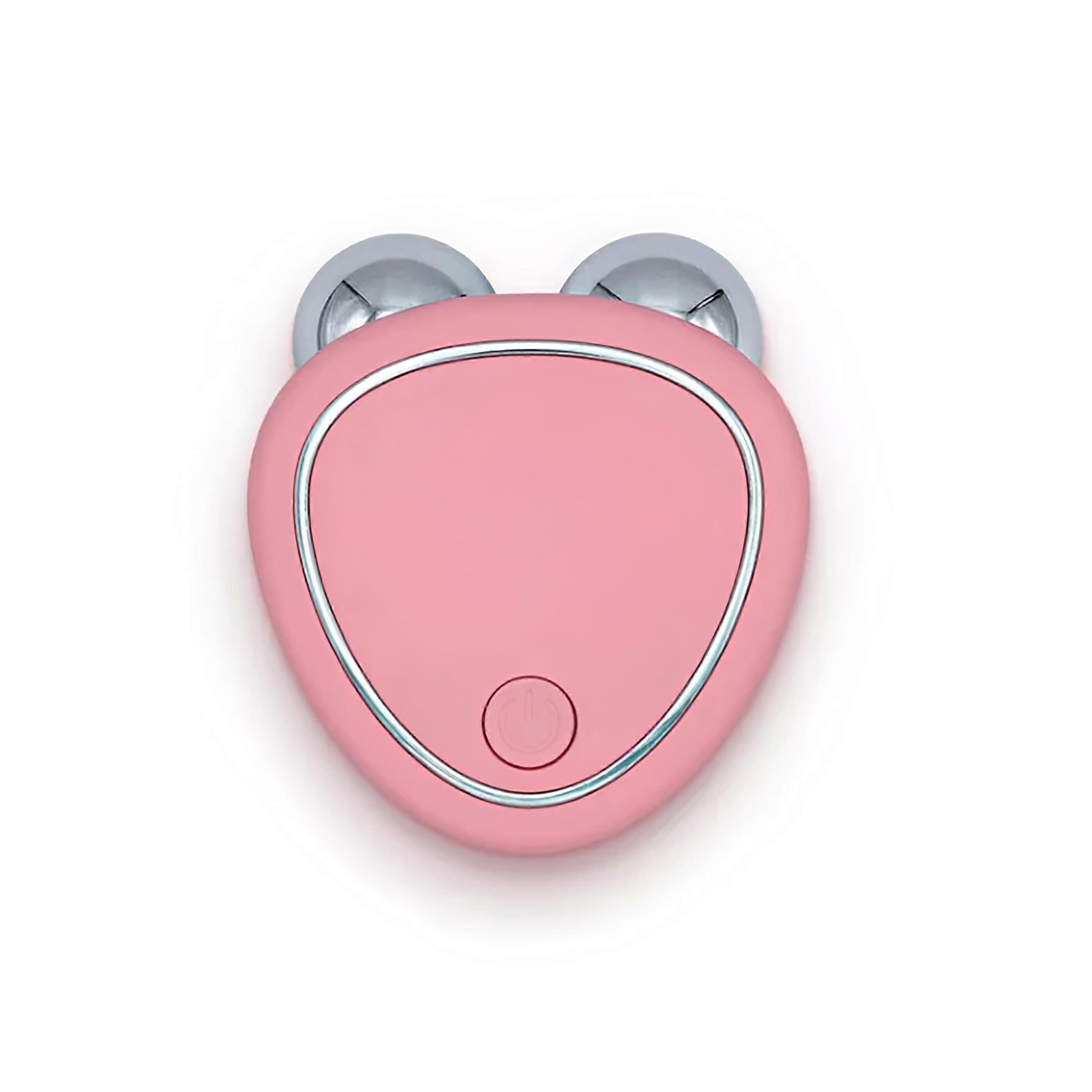 Microcurrent Facial Massager USB Rechargeable Face Lifting Device with Dual Rollers for Double Chin