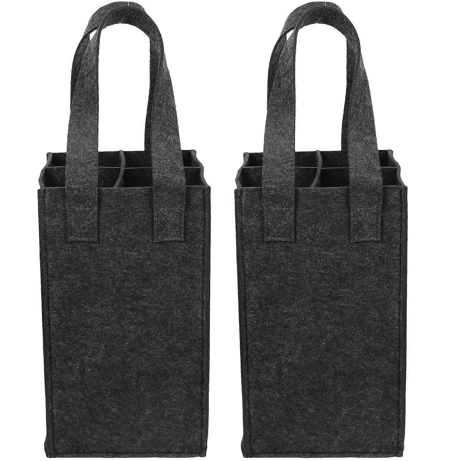 Dark Grey Red Divided Storage Bag for Carrying 2Pcs