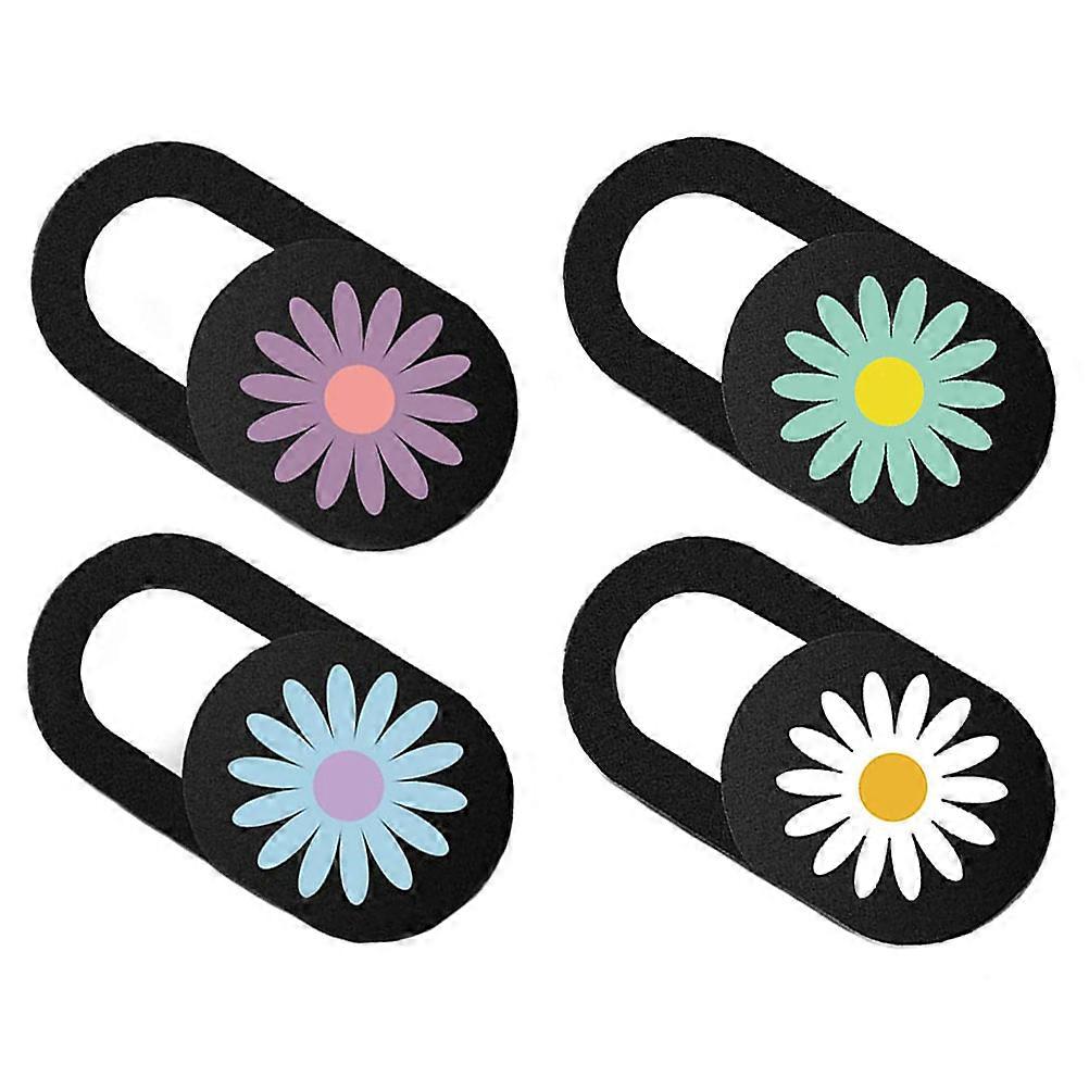 Camera Protective Cover Daisy Pattern Laptop Webcam Covers for Privacy 4Pcs