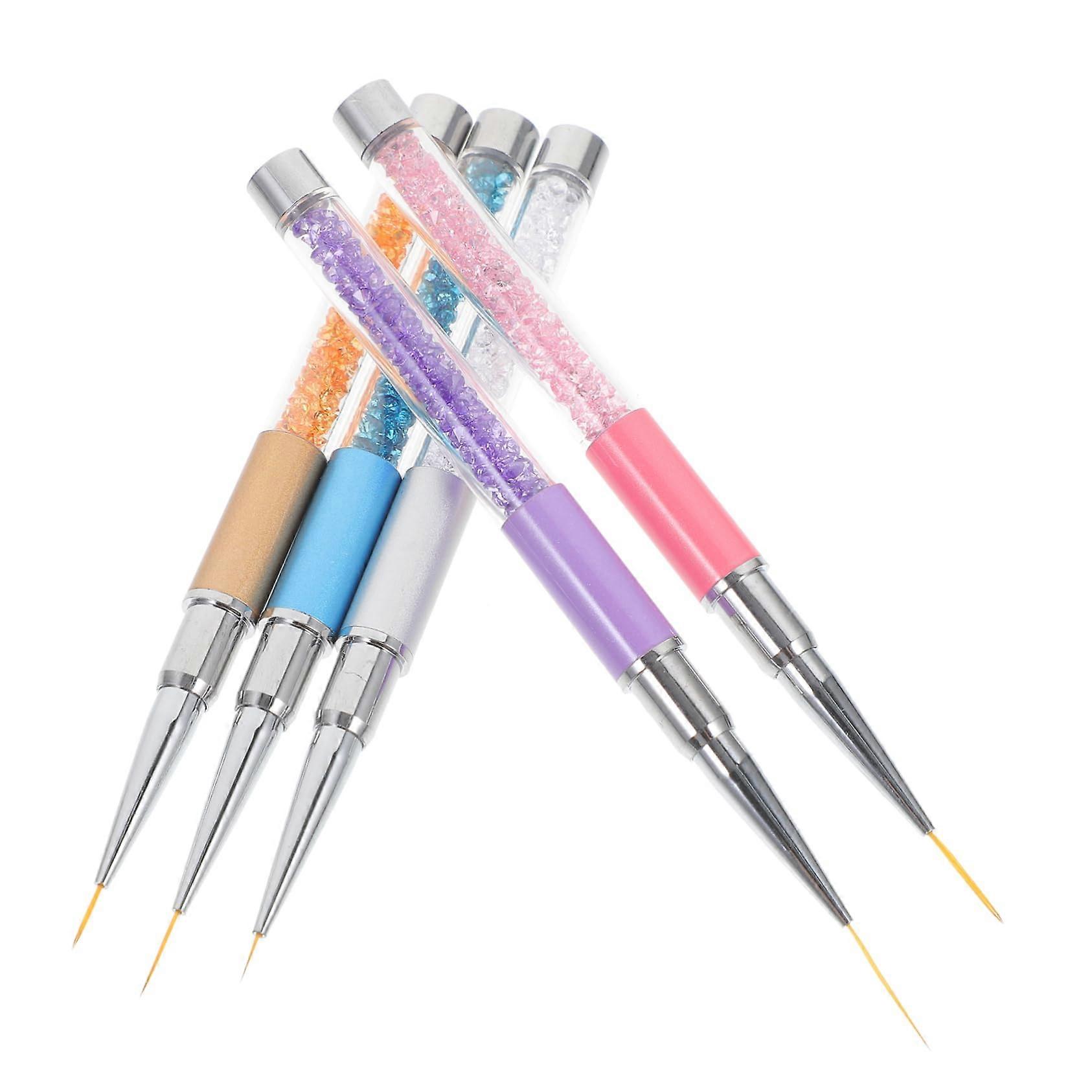 5pcs Nail Art Pens Set for Precise Detailing and Manicure Drawing, Comfortable Grip