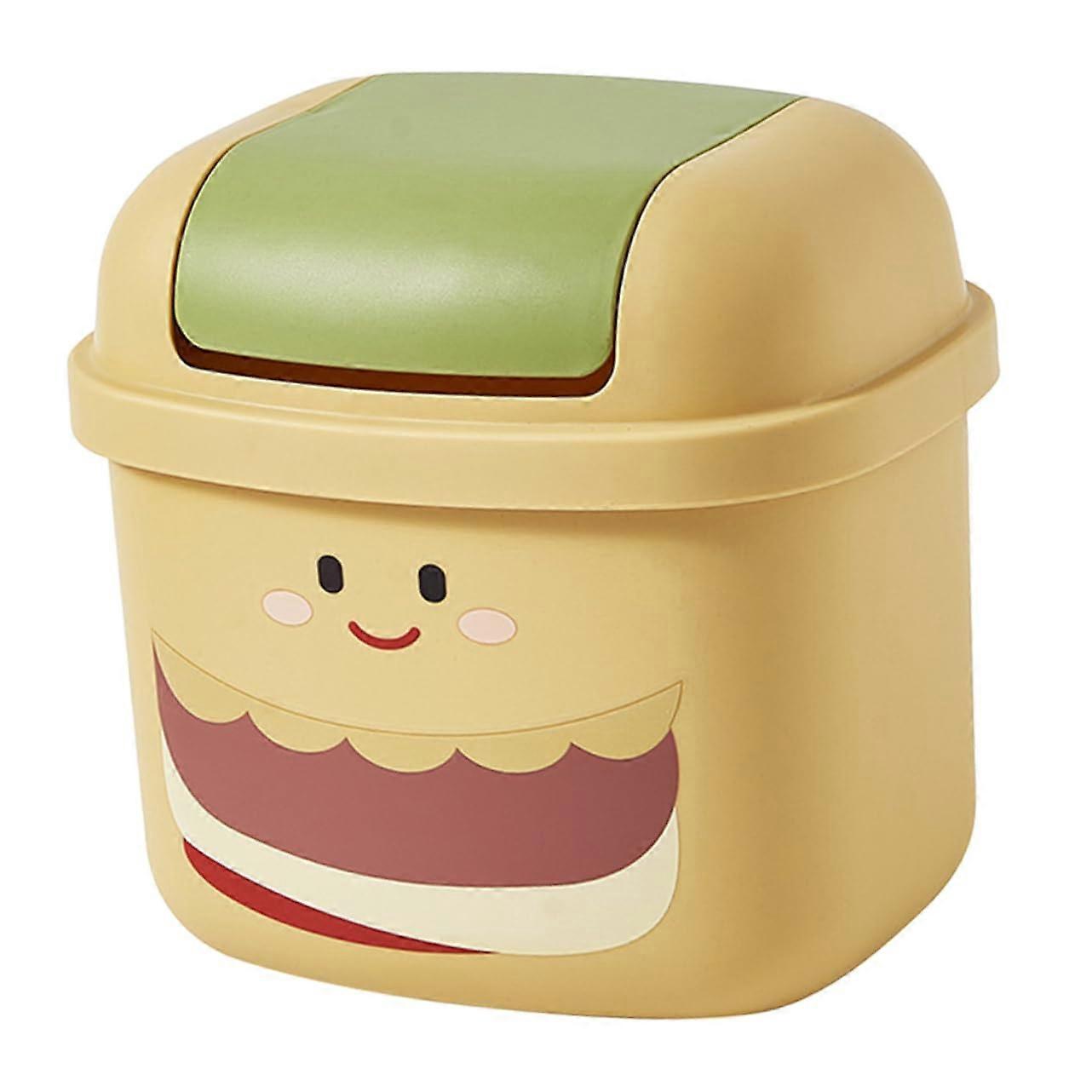 Cute Cartoon Hamburger Desk Trash Can Compact Mini Desktop Waste Bin for Kitchen Bathroom
