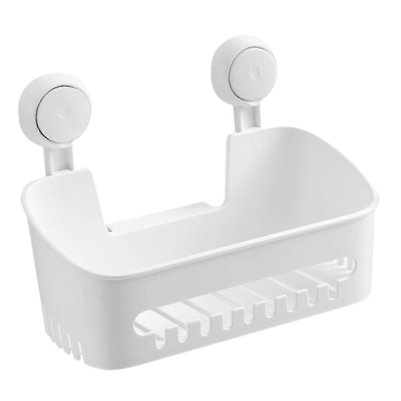 Suction Shower Shelf with Strong Hold, Drill Corner Bathroom Wall Storage Rack, Large Capacity