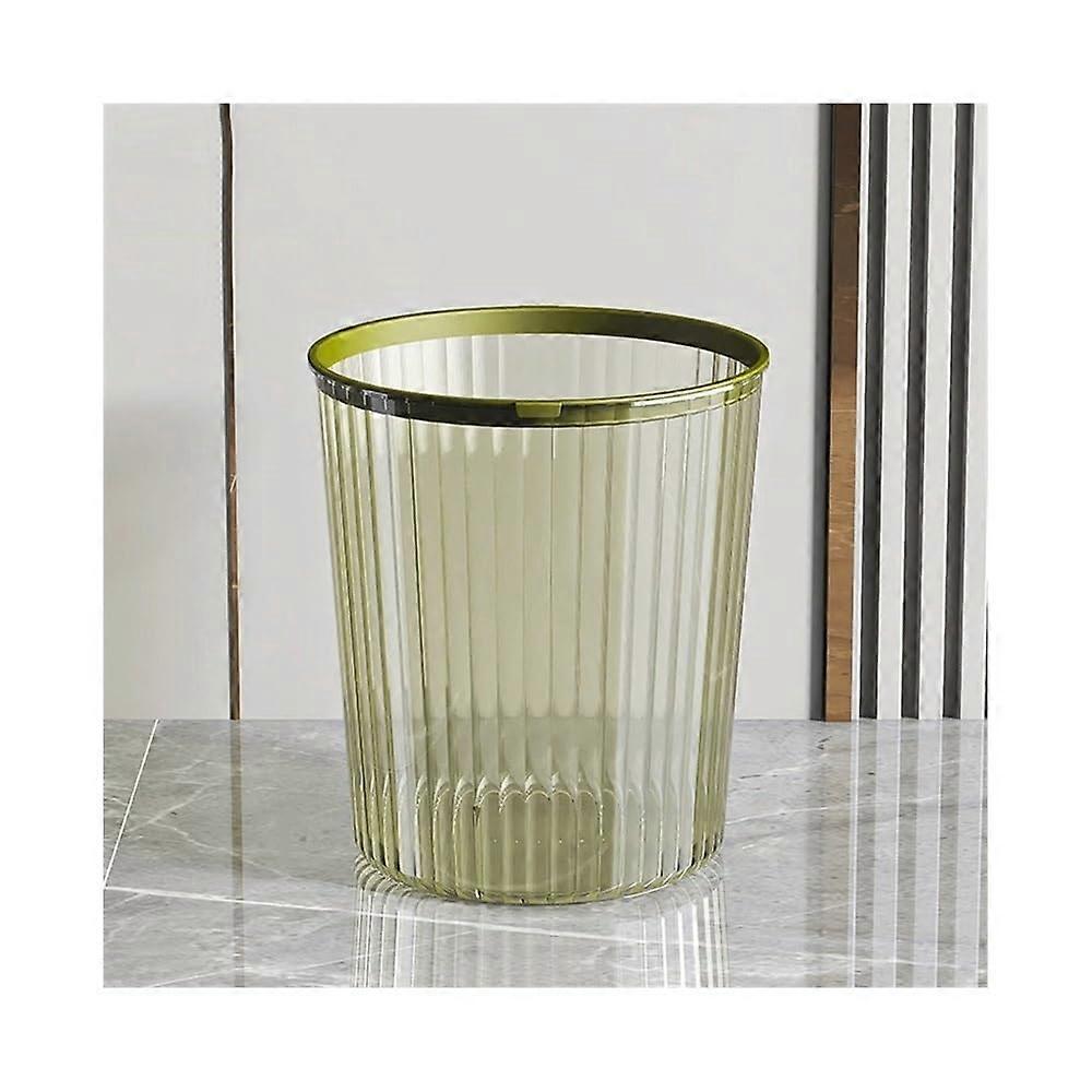 Small Transparent Green Trash Can with BagSecuring Ring for Kitchen Office Home
