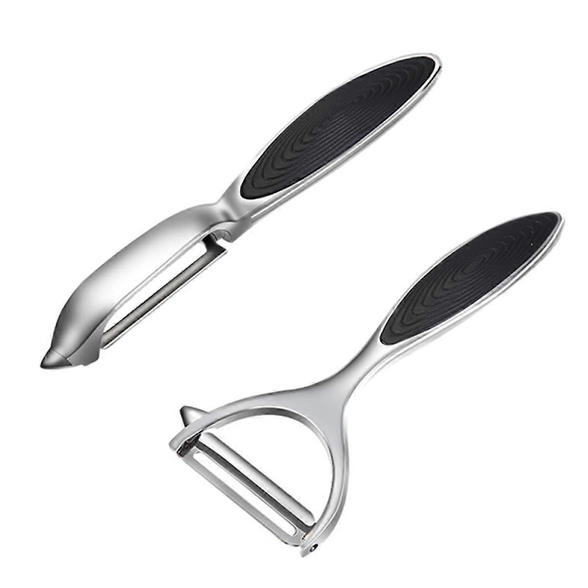 2pcs Stainless Steel Multipurpose Vegetable Fruit Peeler Set with Ergonomic NonSlip Grip for Efficient Kitchen Use