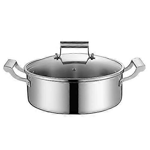 Large 26cm Stainless Steel Induction Pan Deep Cooking Stock Pot Even Heat Distribution