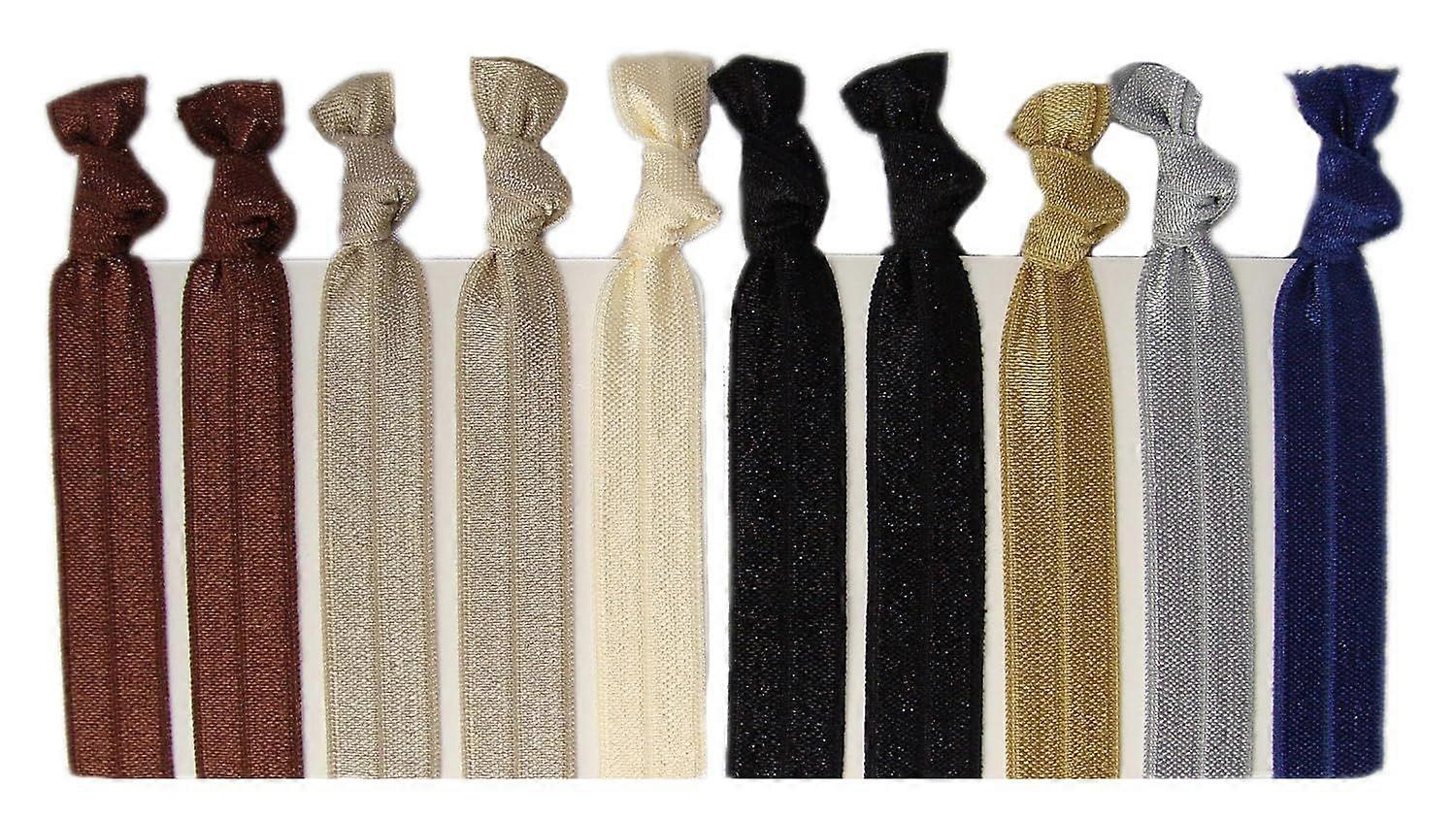 Ribbon Hair Ties - Neutral Tones 10 Pack