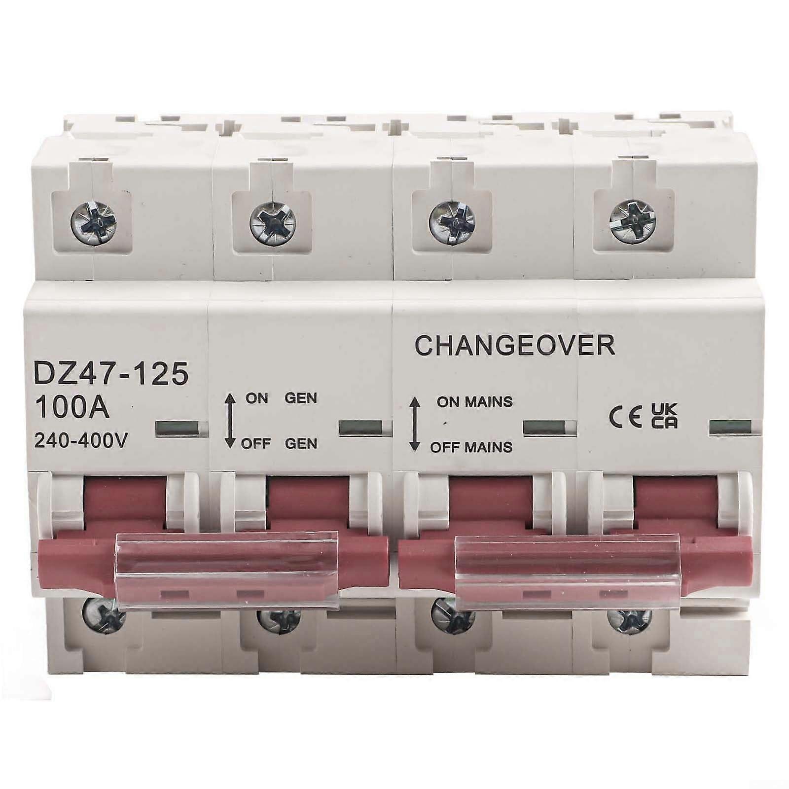 125A Single Phase Automatic Transfer Switch 240400V Generator Changeover Switch with  Load Capacity and Easy DIN Rail Installation