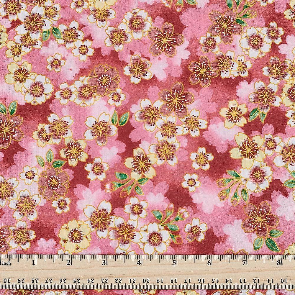 Polyester Tablecloth for Dining Table Decoration Rectangle with Flower Pattern Salmon 1500~1510x0.1mm