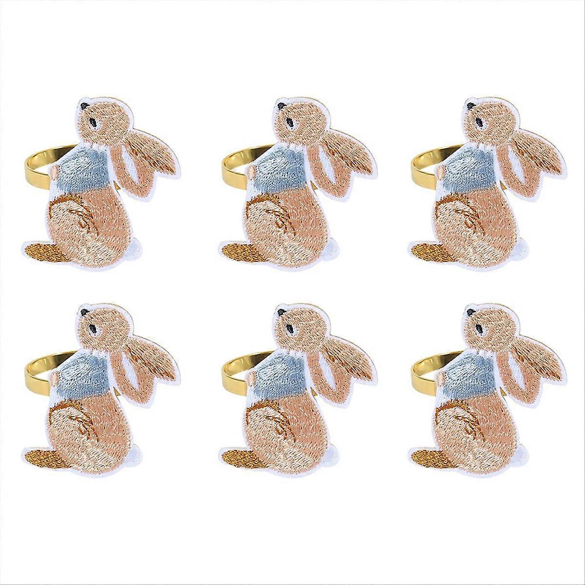 6PCS Easter Designed with Bunny,for Dining Easter Party of Table B