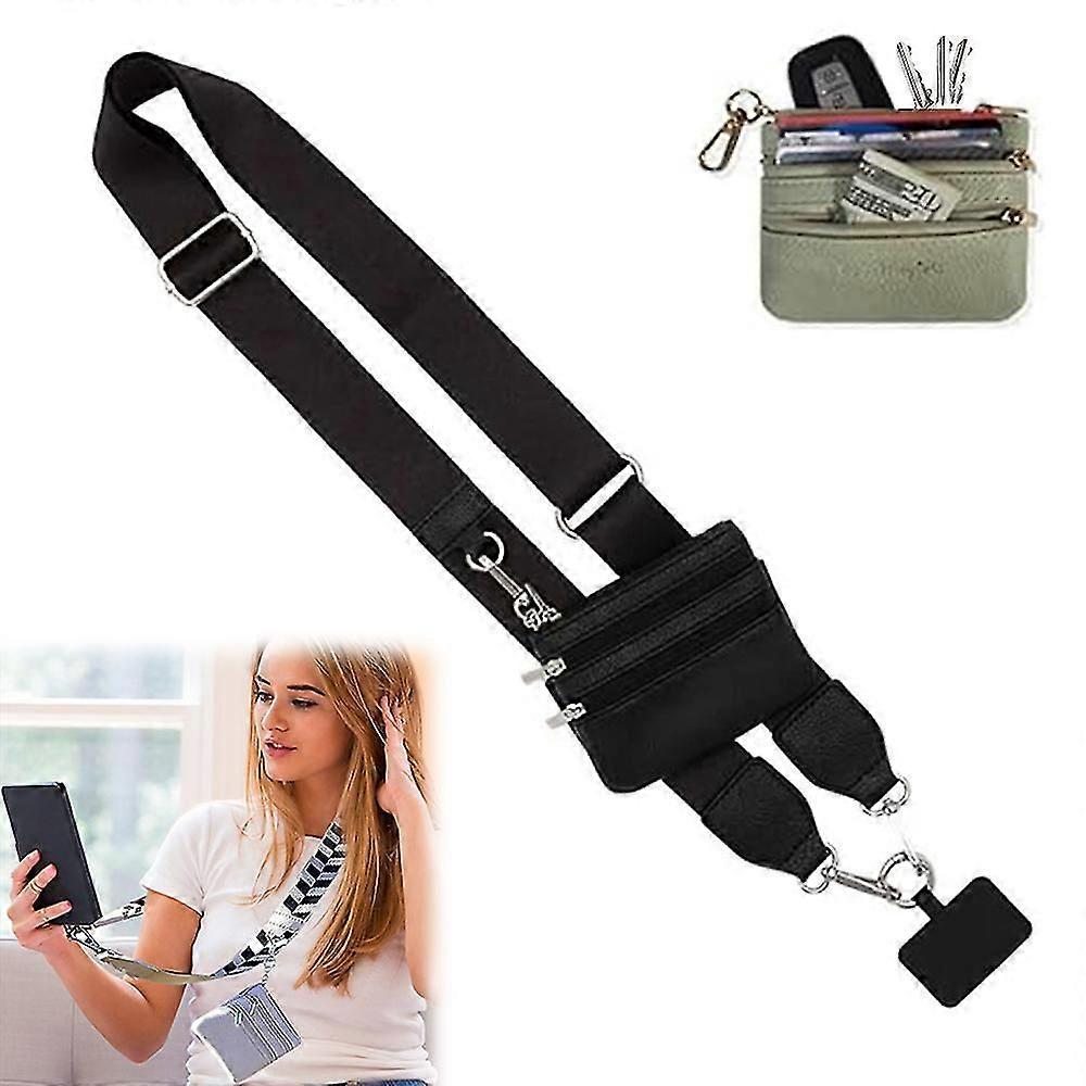 Phone Strap with Zippered Pouch Crossbody