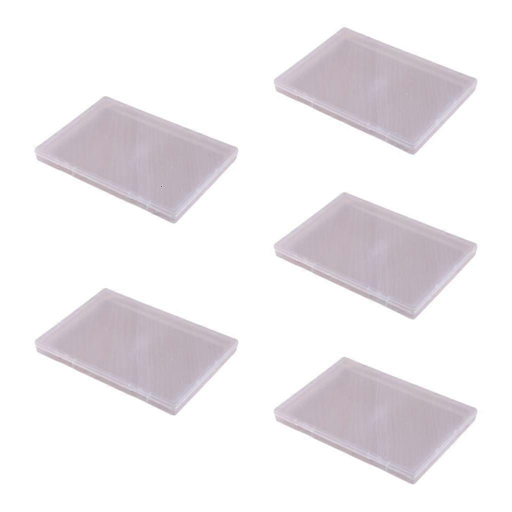 5pcs Flat Plastic Storage Case for Papers and Small Tools Stackable Small Boxes