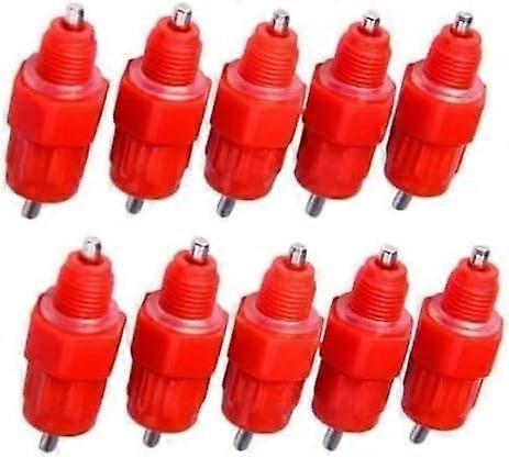 10 Pcs Red Automatic Chicken Waterer Nipples Easy Install Poultry Drinking System Durable and Clean