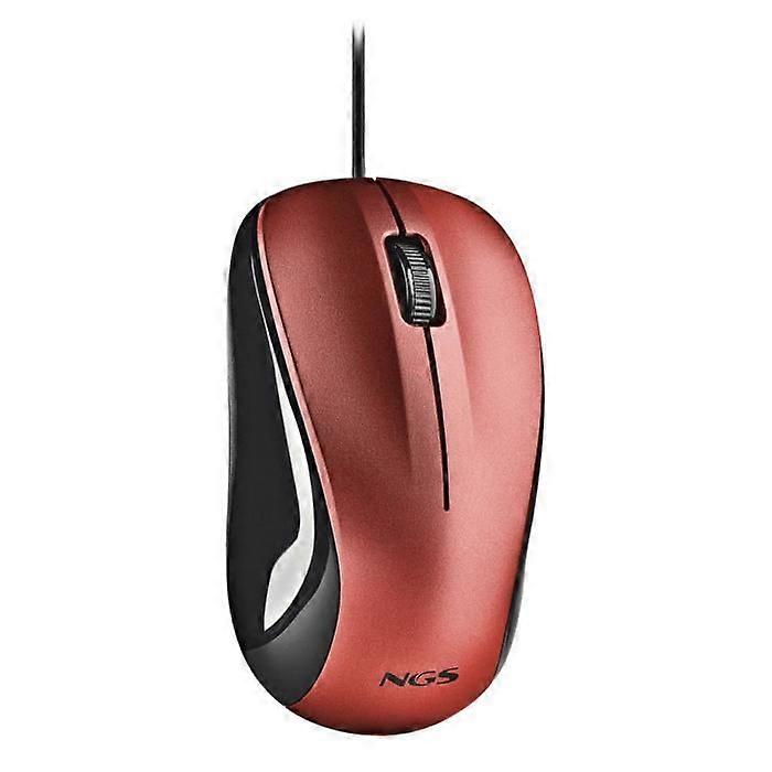 Optical Mouse - NGS - WIRED - 1200 DPI - Red - Cable 1.3 m