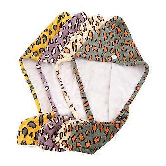 Leopard Thicken Hair Drying Caps for Fast Hair Drying 12Pcs Towels Wrap