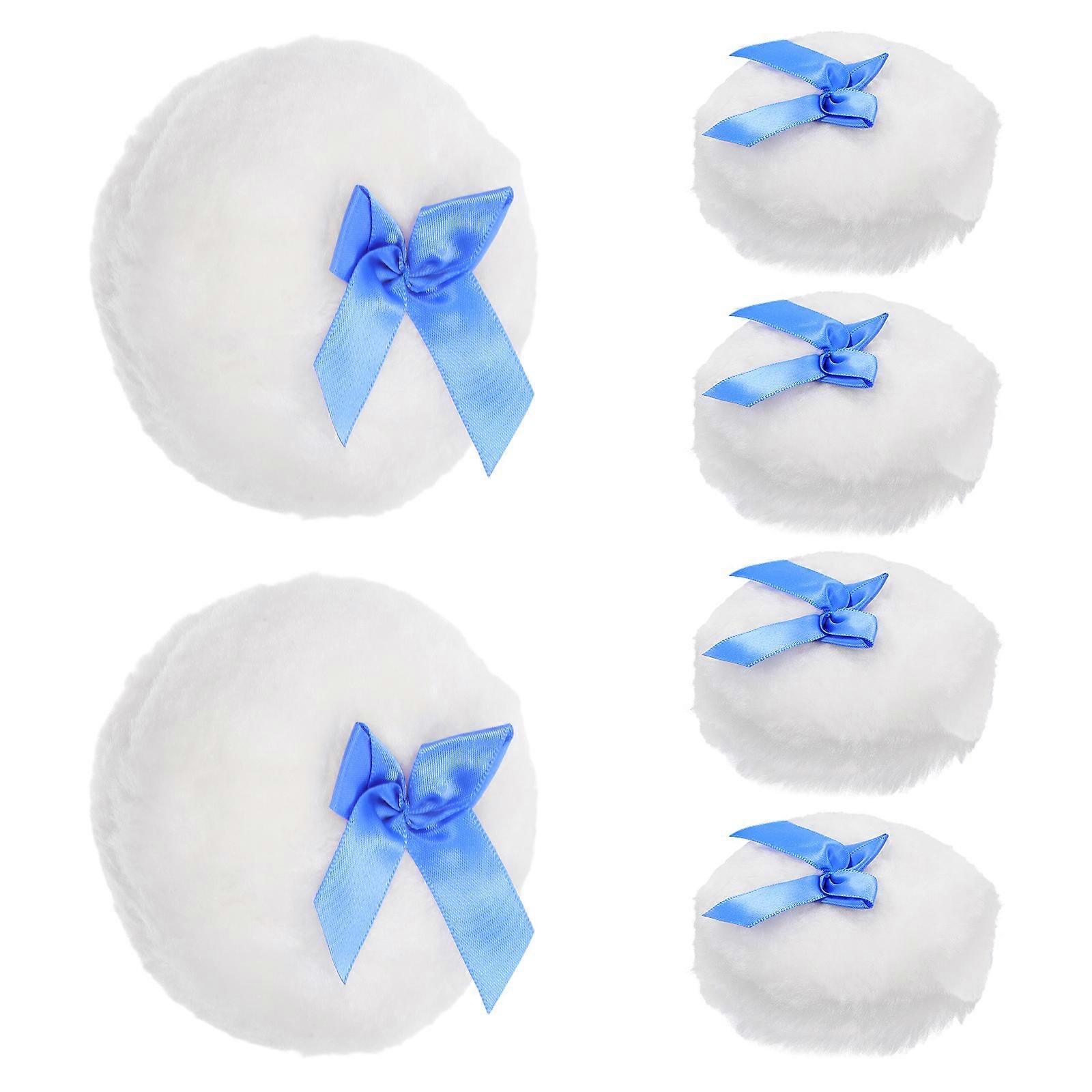 Puff Soft Plush Makeup Applicator with Bow 6Pcs