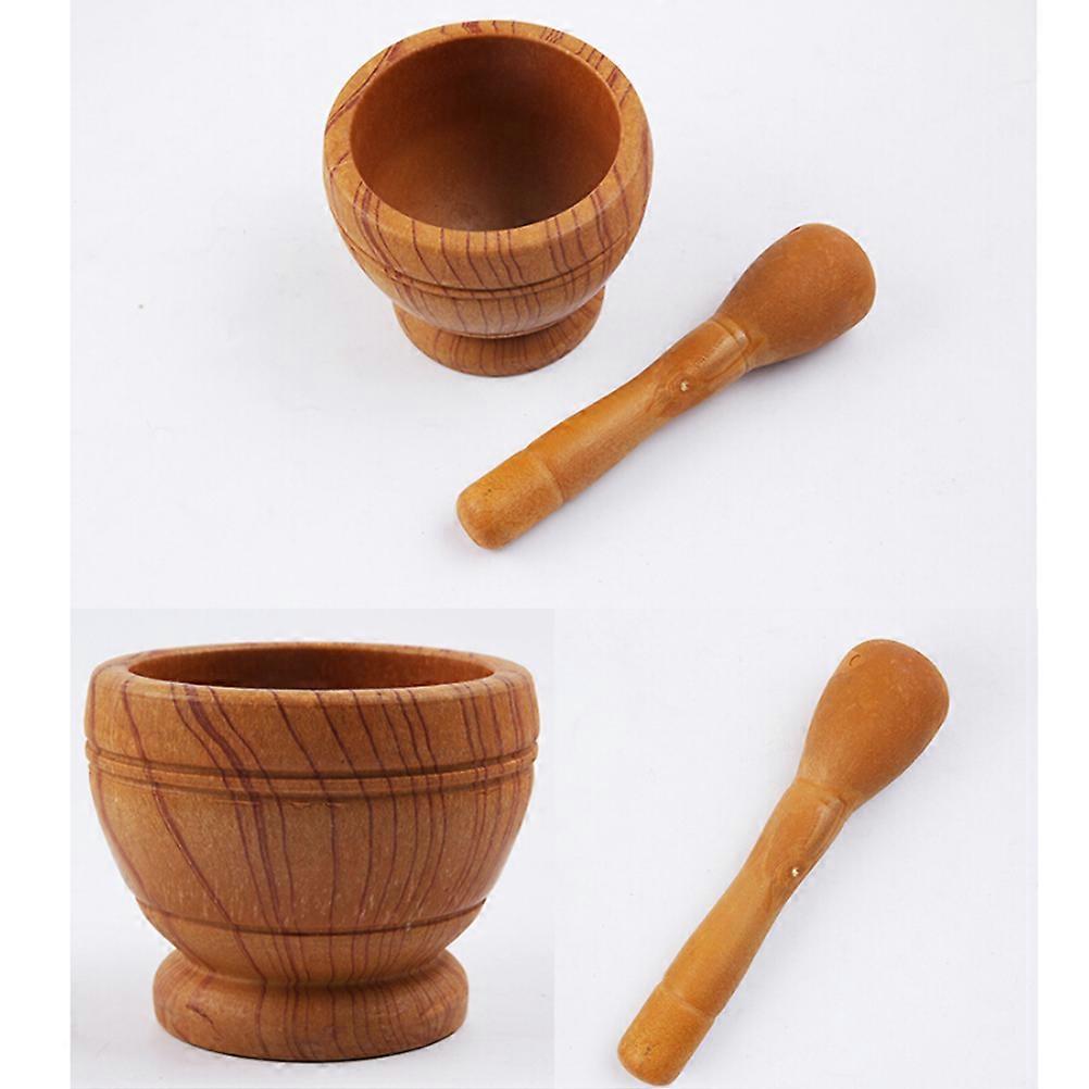 Kitchen Tools Garlic Pounder PP Plastic Set for Grinding Brown