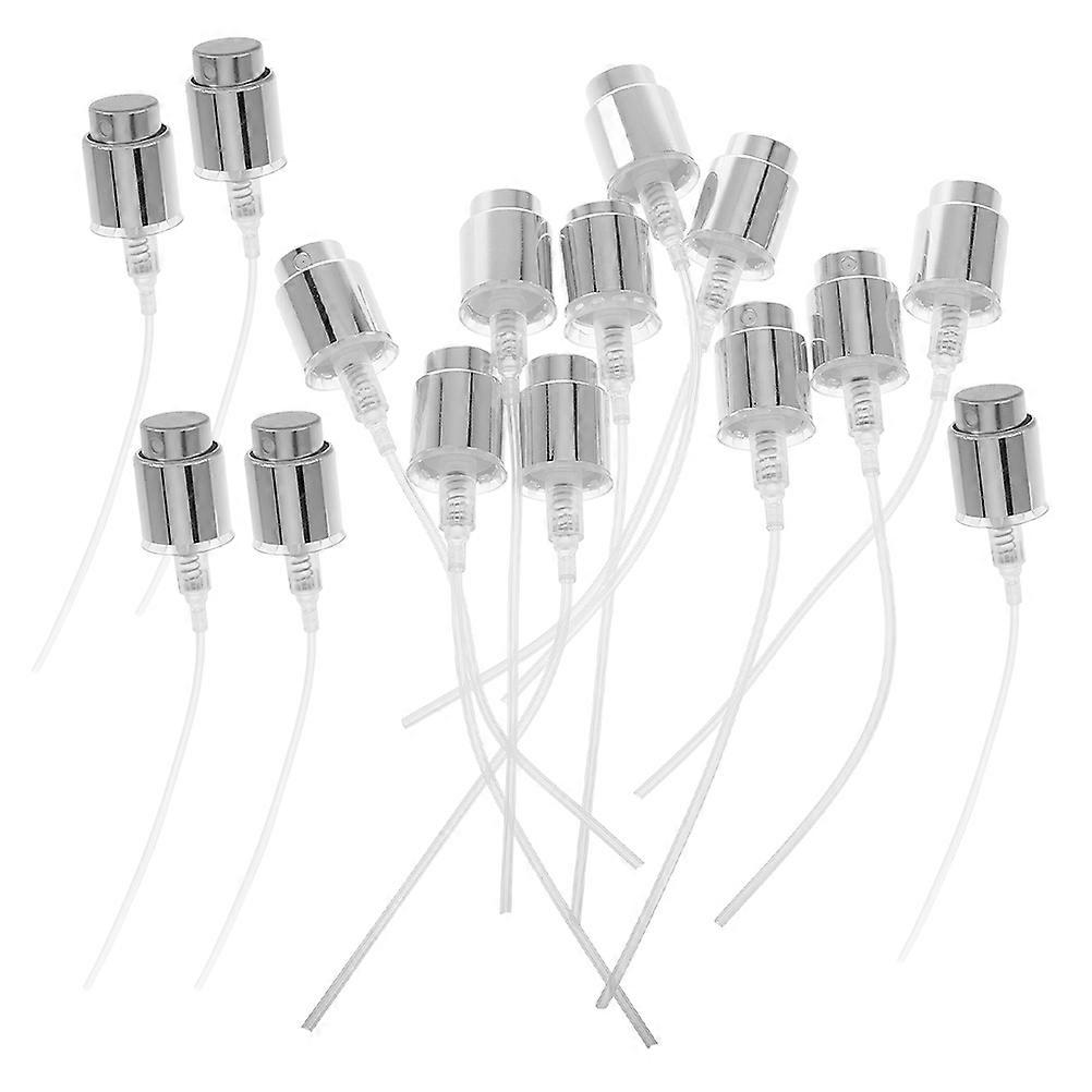 Perfume Bottle Spray Nozzle Silver Plastic Spray Pump 15Pcs Replacement Set