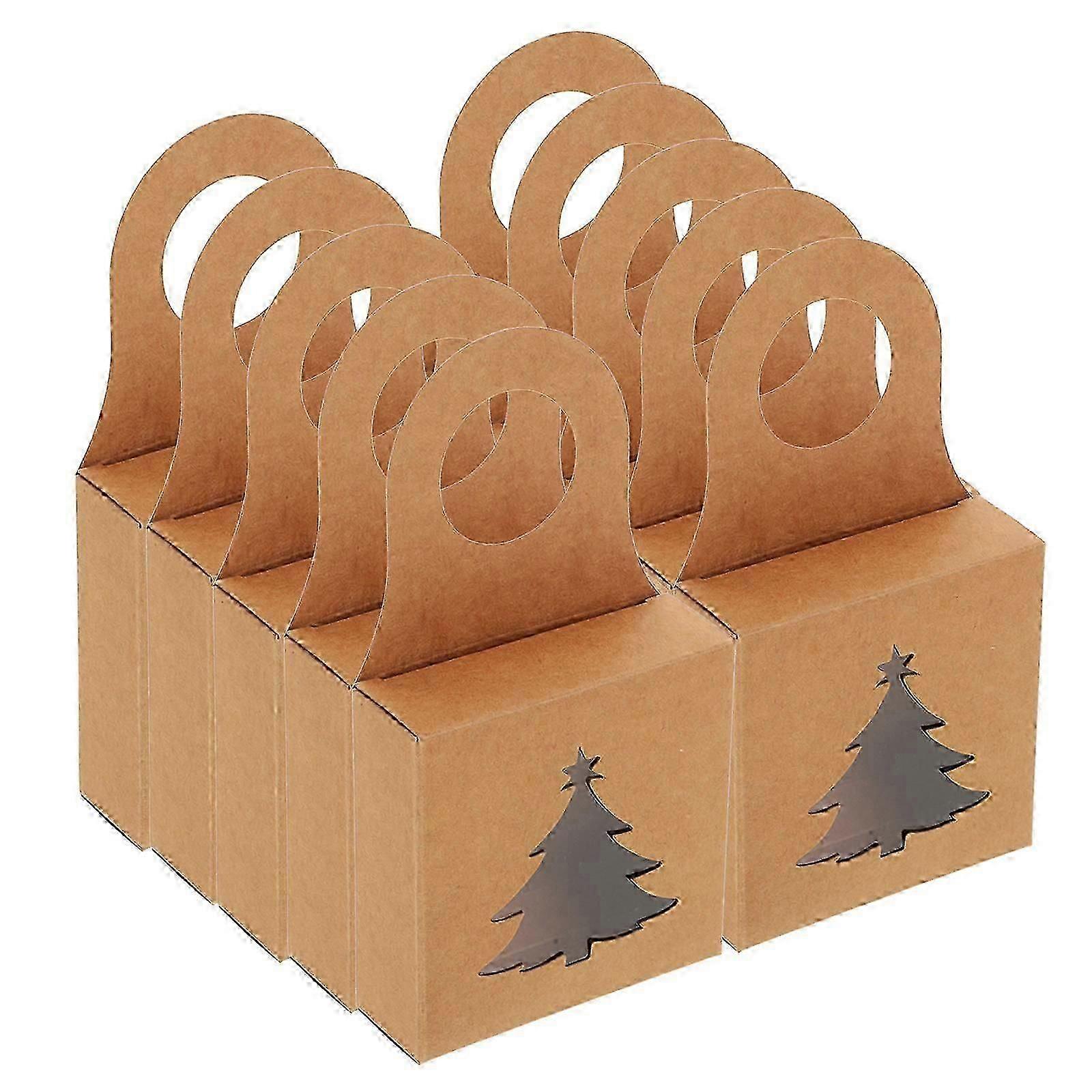 Window Boxes Foldable Rectangular Kraft Paper Gift Boxes for Home Decor with Hanging Feature 25Pcs