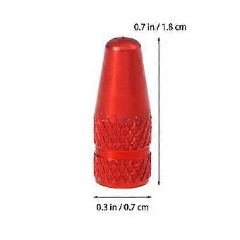 6 Stück Aluminiumlegierung Französische Kappen für MTB Rennrad Mountainbike Reifen Luftkappen Staubschutzhüllen (rot)