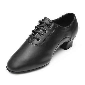 Zwarte, zachte leren dansschoenen voor volwassenen/kinderen, comfortabele oefenschoenen voor danslessen - nbh