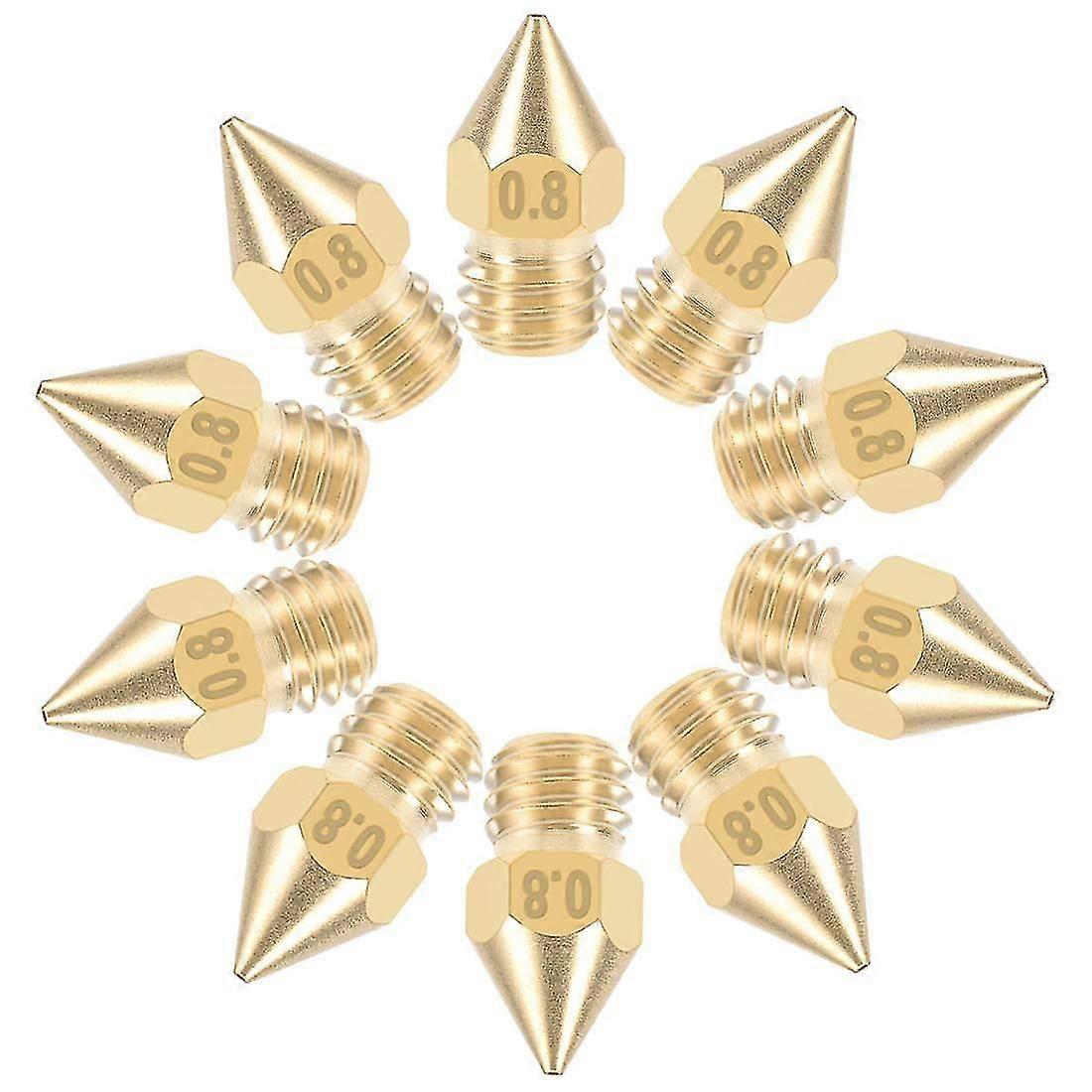 0.8mm 3d Printer Nozzle Head Replacement. Brass 10pcs