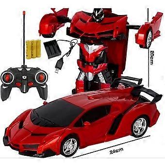 HUIXIN Transformable Remote Control Sports Car Robot Model Red For Kids
