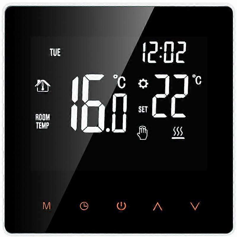 LCD Touchscreen Smart Thermostat, Weekly Programmable, Child Lock, Memory Function, for Electric Heating Systems