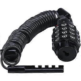 Bike Lock, 1.8M Cable Lock for Bike/Scooter/Bike Gate/Helmet and Bike Pad, with 4 Digit Smart Code and Bike Holder, Black