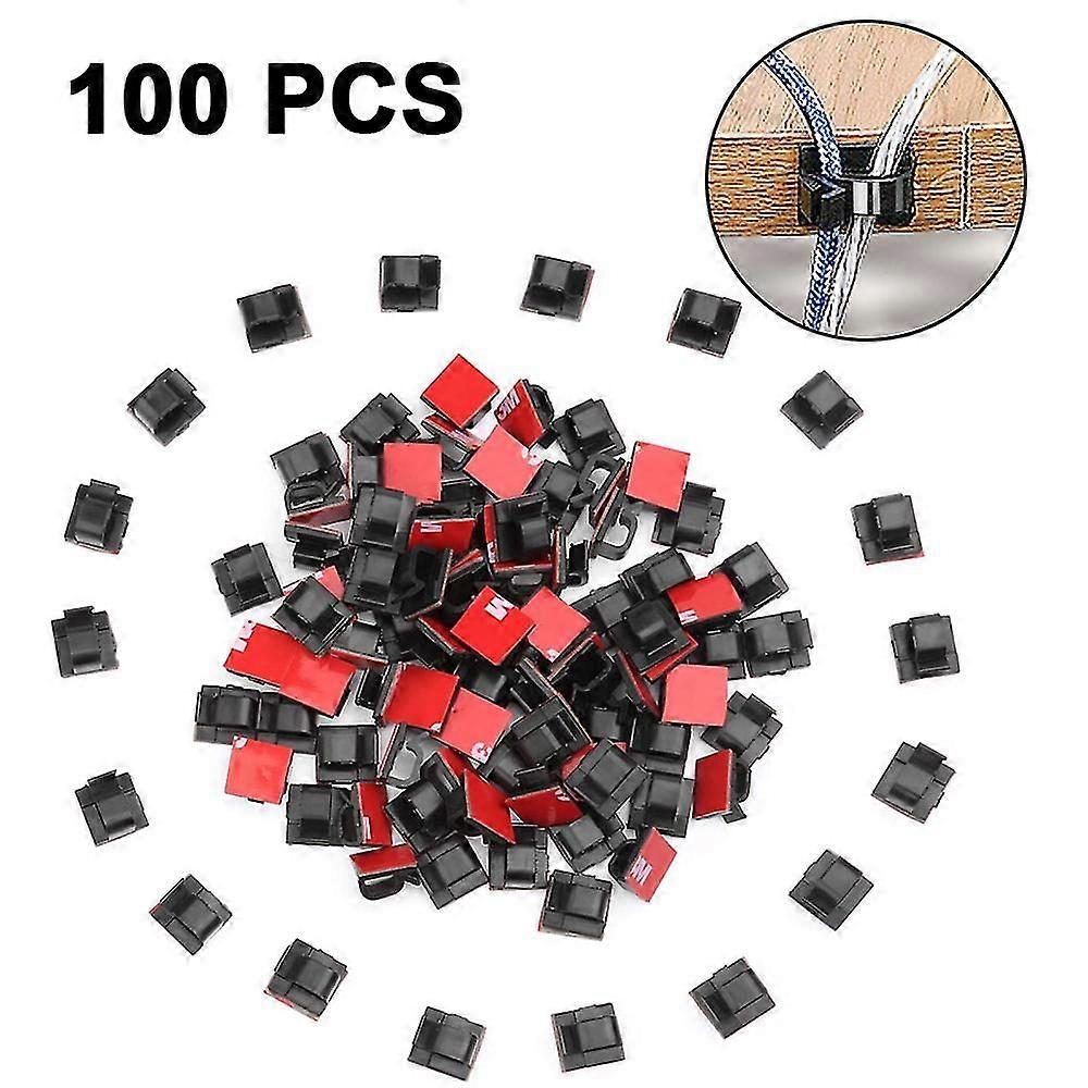 100pcs Adjustable Cable Management Clips Sticky Wire Cord Holder