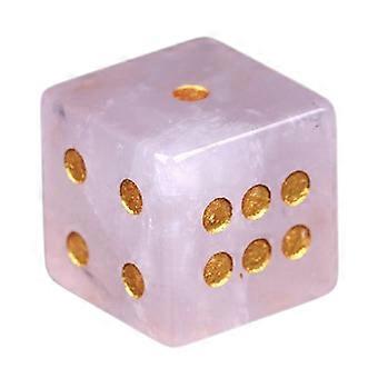 6 Sided Stone Dice with Hand Carved Design and Golden Dots for Tabletop and Casino Games
