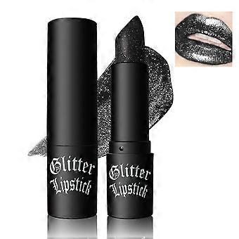 Metallic Glitter Lipstick and Waterproof Black Shimmer Lip Gloss for Parties - Dramatic Shine