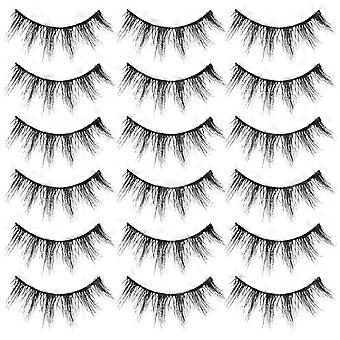 20 Pairs Multilayer Handmade Colored Faux Eyelashes, Dense Soft Lash Strips Bulk Set for Natural Volume Eye Makeup