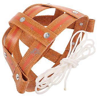 1 set leren mondmasker voor grazend paard, ademend, anti-bijtmasker