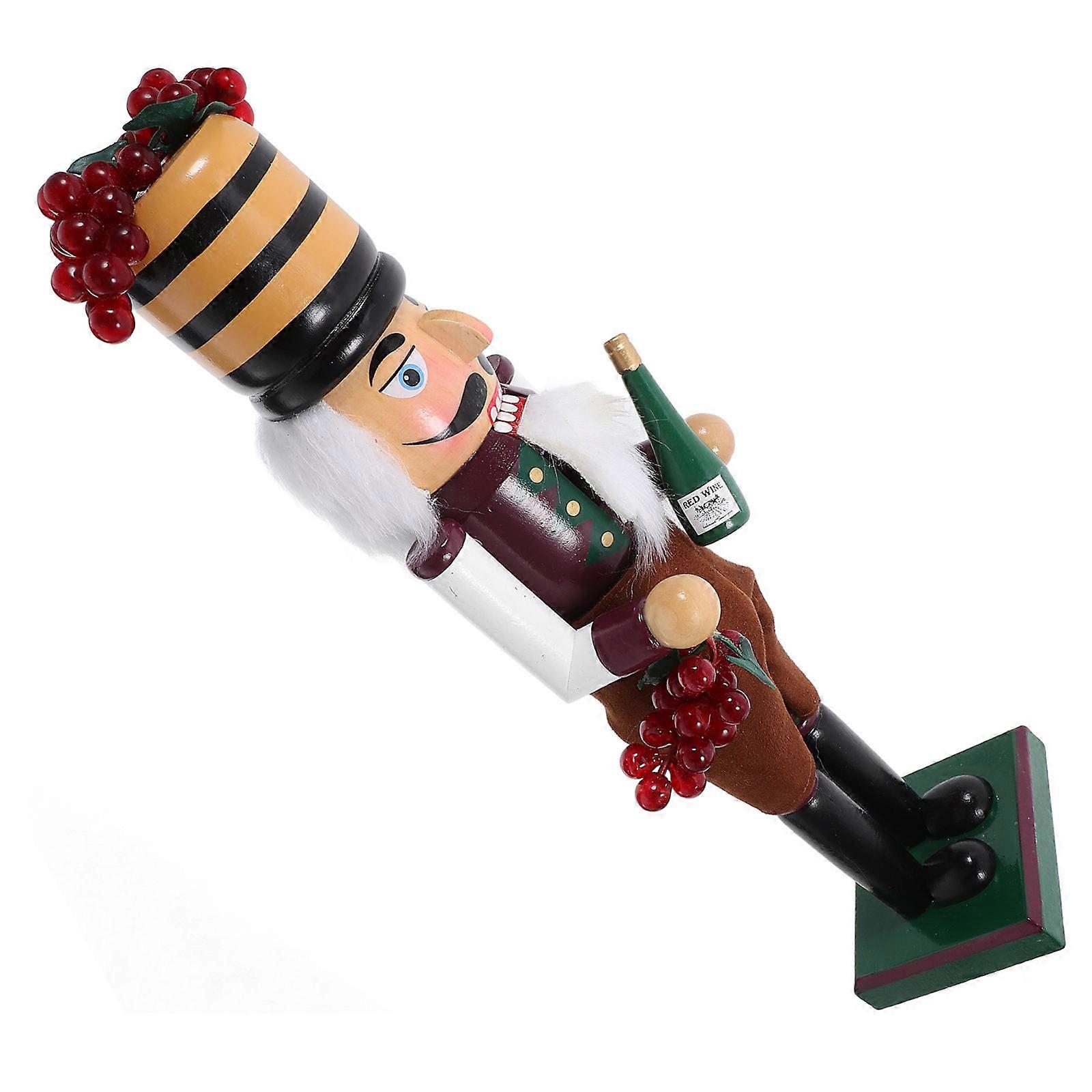 Wood Nutcracker Tabletop Decoration Cute Nutcracker Holding