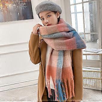 Schal Damen Damenschal Übergroßer Schal Tartan Scotch Decke Schal Winter Wickelschal Damen Winterschal Damen1pcs-bunt