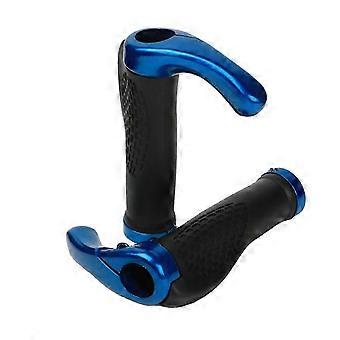 Aluminiumvezel handvatten voor stads- en mountainbikes, stuurhoezen voor mountainbikes, stuureindbeschermers voor scooters, zacht en antislip, met vergrendeling, blauw