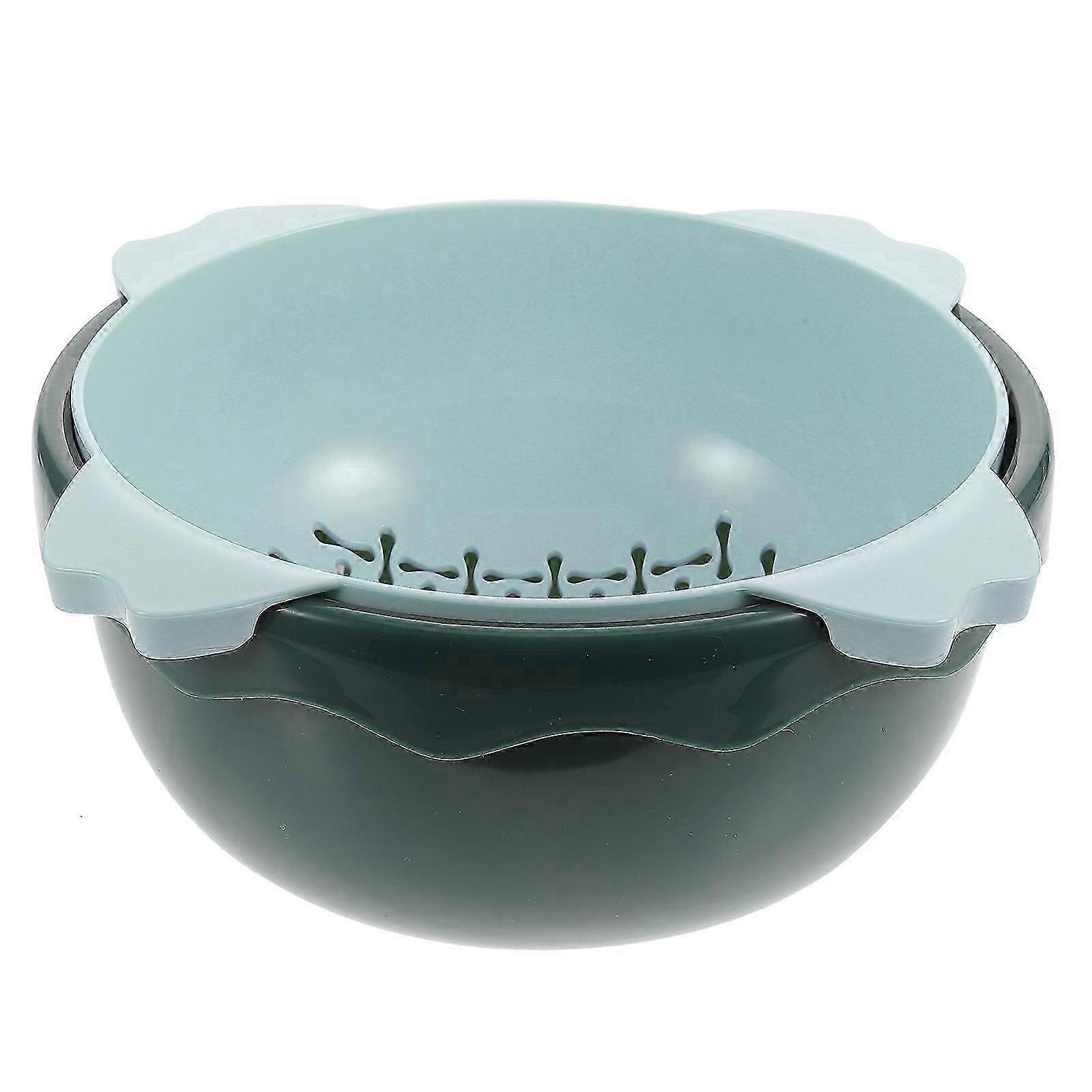 Kitchen Basket Double-Layer for Draining Use 1Pcs Blue PP Material
