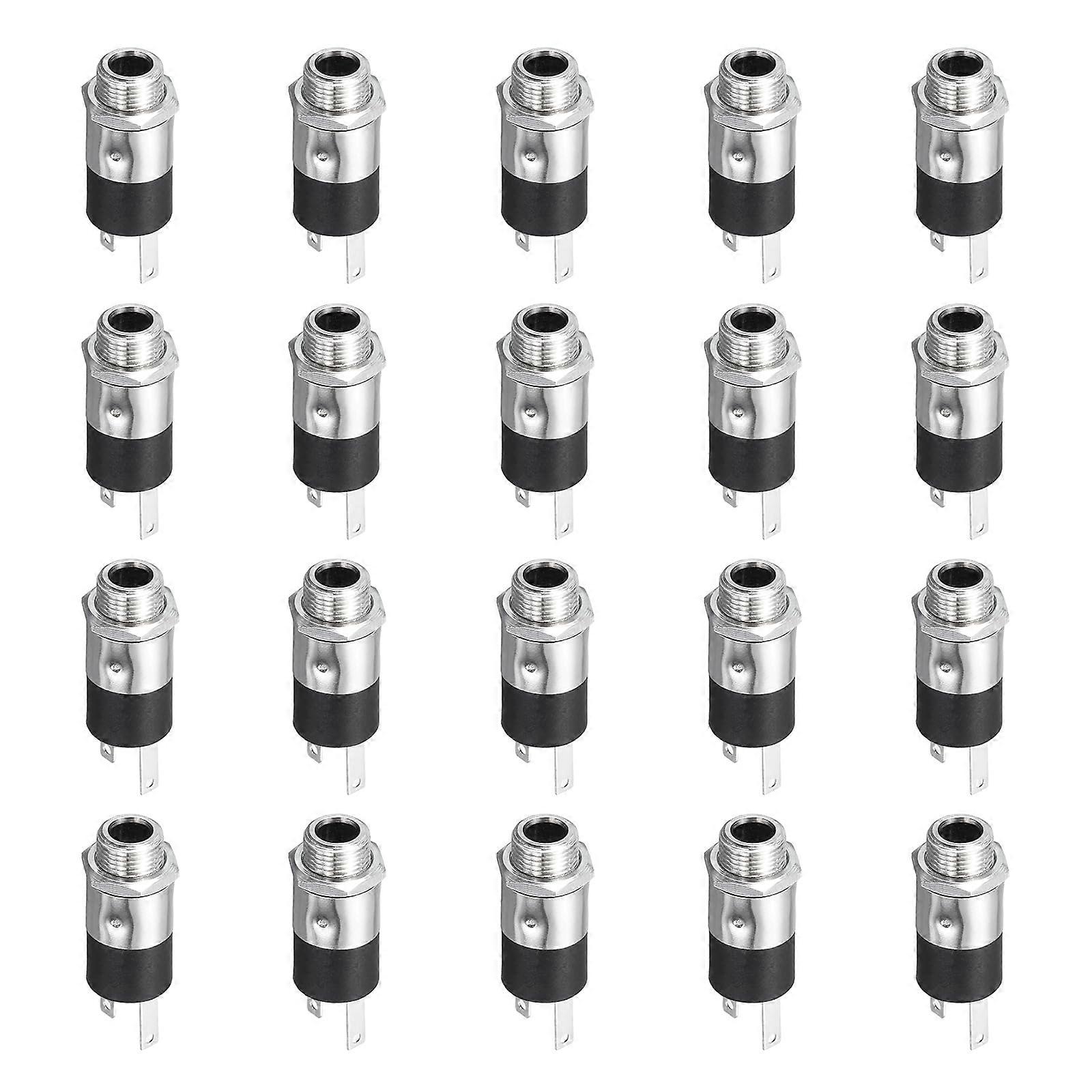 20 Pcs 3.5mm Stereo Audio Jack Socket TRS 3 Pin Panel Mount Connector with Secure PCB Mounting