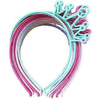 12pcs Feather Colors ABS Plastic Crown Girl Headband Tiara [XR]