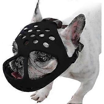 Korte snuit hond snuit, zachte siliconen verstelbare ademende bulldog snuit voor Franse bulldog Shih Tzu en mopshond voor bijten kauwtraining