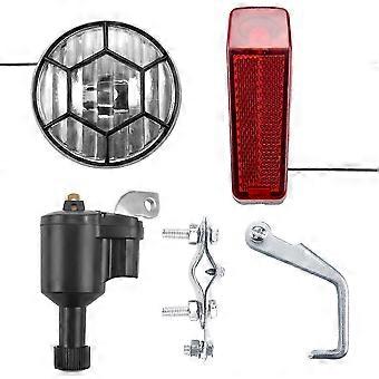 Bicicleta Ligera Bicicleta Motorizada Generador de Fricción Dinamo Faro Delantero Kit de Luz Trasera 6V 3W Bicicleta Acc