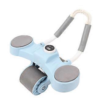 Abdominal Wheel Roller Automatic Resilience Double Round Abdominal Wheel with Elbow Support Cell Phone Stand for Men Women Blue