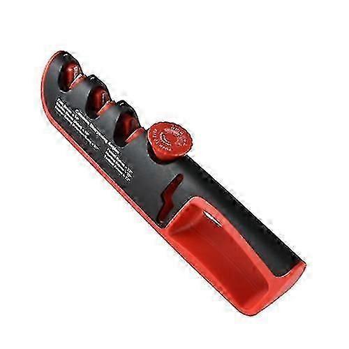 4-in-1 Adjustable Manual Knife Sharpener Multifunctional Knife Sharpener (black Red)