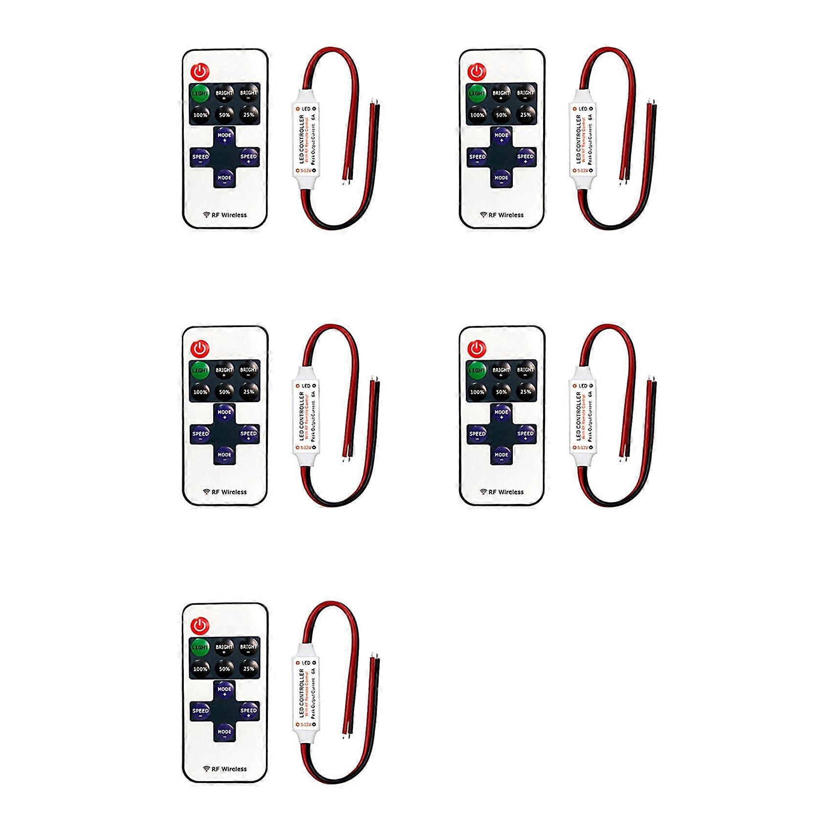 5X 11 Key RF Mini Wireless Remote Controller Controller for Single Color LED Strip Lights Wireless Switch Control Dimmer