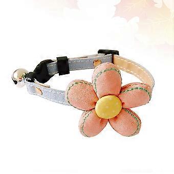 Pet Bell Necklace Flower Collar Adjustable with Cute Bell Design