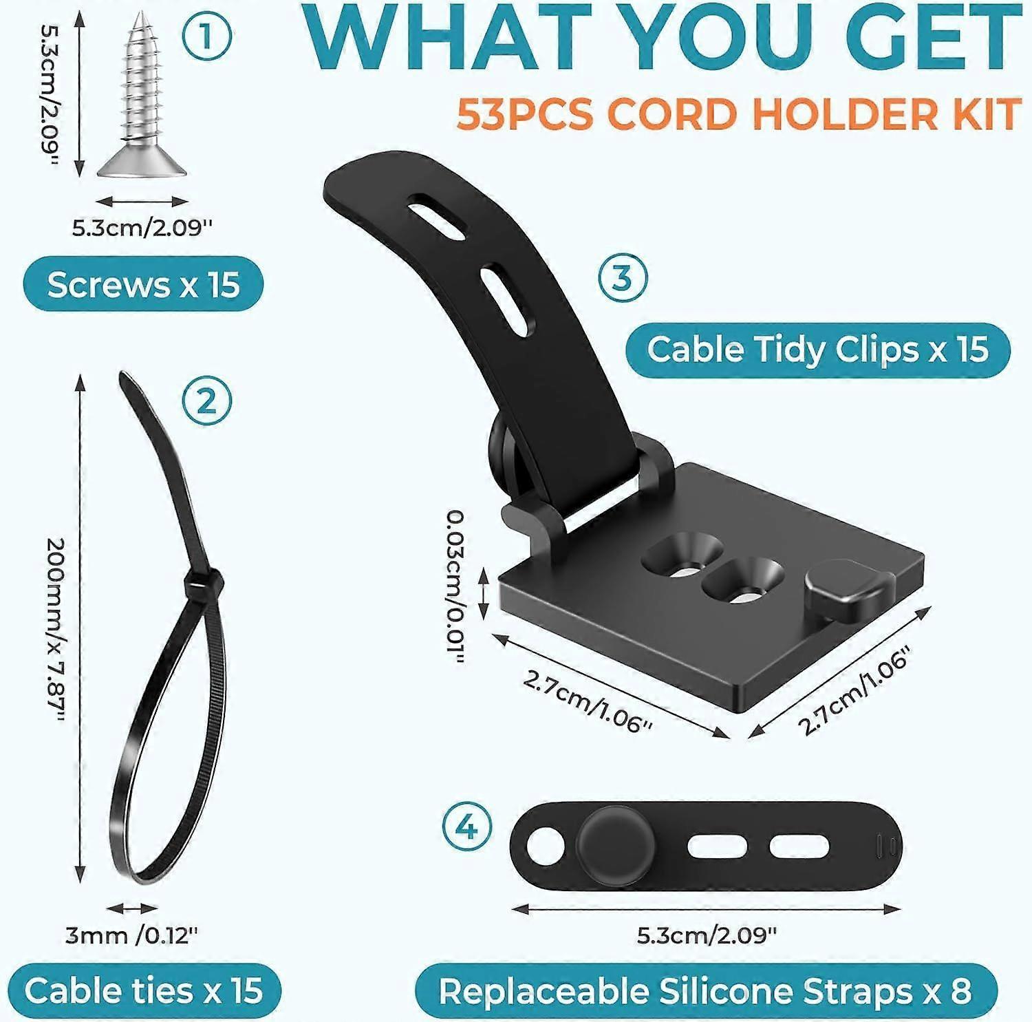 Cable Clips Management Under Desk,Adhesive Wire Organizers for Cords
