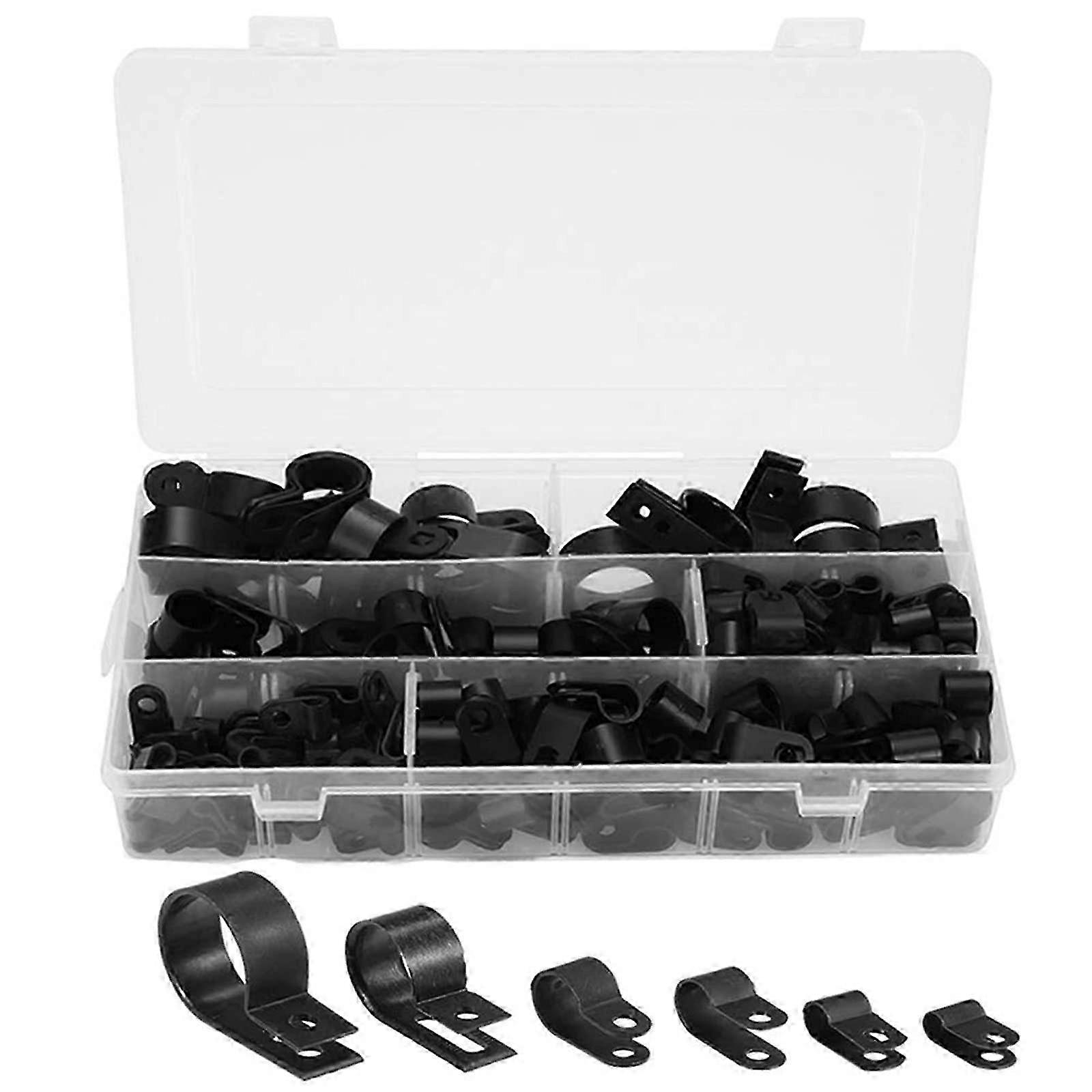 200 Pcs R-Type Nylon Cable Clips UL94V2