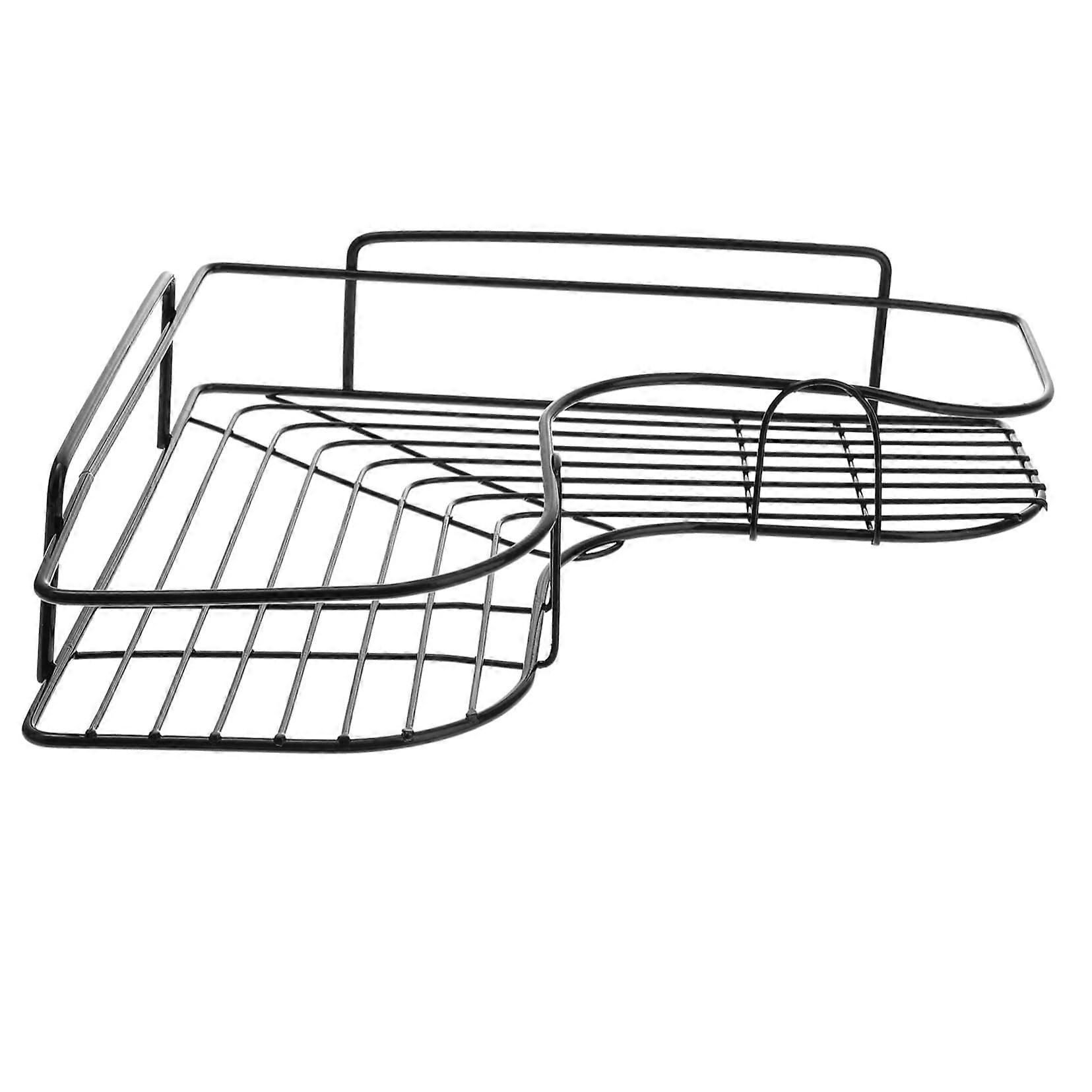 Bathroom Corner Shelf No Drill Rustproof Wall Mounted Shower Organizer SpaceSaving Iron Rack