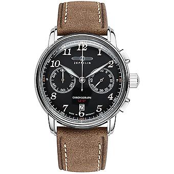 Zeppelin 8678-2 quartz chronograph watch watch for Analog Quartz Men with Cowhide Bracelet 8678-2