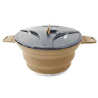 Outdoor Opvouwbare Pot Siliconen Wandelen Kookpot,Kaki